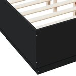 vidaXL Cadre de lit avec lumières LED noir 120x190cm bois d'ingénierie