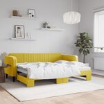 vidaXL Lit de jour avec lit gigogne jaune 80x200 cm velours