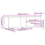 vidaXL Meuble TV sonoma gris 120x34x37 cm bois d'ingénierie