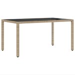 Ensemble de salle à manger de jardin vidaXL 5 pièces avec coussins en poly rattan beige