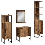 vidaXL Set de meubles de salle de bain 4 pièces Bois vieilli Bois d'ingénierie