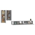 vidaXL Ensemble de meubles TV 4 Pièces Sonoma gris Bois d'ingénierie