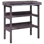 vidaXL Table à plantes avec étagères gris 78x38x82 5 cm bois de sapin