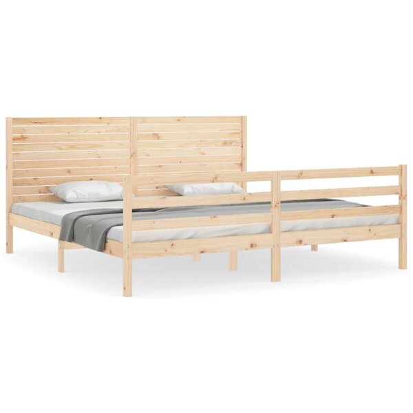 vidaXL Cadre de lit avec tête de lit 200x200 cm bois massif