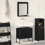 vidaXL Ensemble de meubles de salle de bain 2 pièces en bois d'ingénierie chêne noir