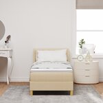 vidaXL Lit avec sommier crème 80x200 cm en tissu
