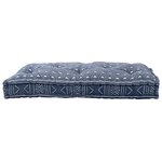 Coussin de palette vidaXL Indigo 120x80x12 cm en tissu