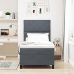 vidaXL Lit à ressort avec matelas et LED Gris foncé 90x200 cm Velours