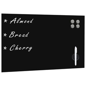 Tableau magnétique panneau écriture école maison bureau mural verre 50 x 30 cm noir 02_0045502
