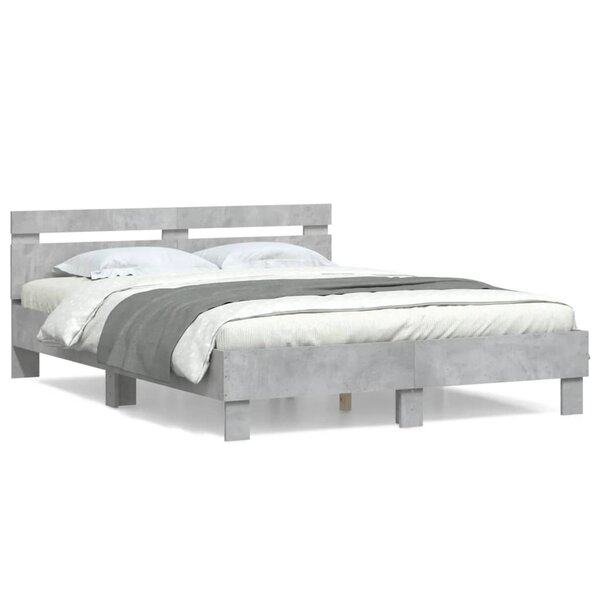 vidaXL Cadre de lit sans matelas gris béton 140x200 cm