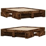 vidaXL Cadre de lit sans matelas chêne fumé 140x190 cm bois ingénierie