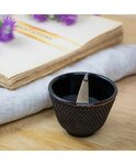 Porte-encens coupelle Noir et Doré + Sable noir + Bâtonnets Palo Santo