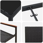 vidaXL Ensemble de salle à manger 5 pièces Noir Poly Rattan