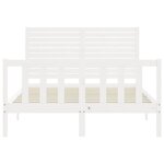 vidaXL Cadre de lit avec tête de lit blanc 140x190 cm bois massif