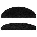 vidaXL Tapis d'escalier 15 Pièces noir 56x17x3 cm
