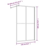 vidaXL Paroi de douche avec verre ESG transparent doré 118x195 cm