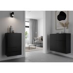 FMD Commode avec tiroir et portes 89 1x31 7x81 3 cm noir