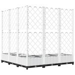 vidaXL Jardinière avec treillis Blanc 120x120x121 5 cm PP