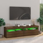vidaXL Meubles TV avec lumières LED 2 Pièces Chêne marron 75x35x40 cm