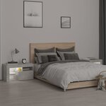 vidaXL Tables de chevet 2 Pièces et lumières LED Gris béton 70x36 5x40 cm