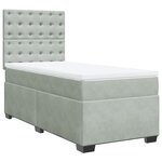 vidaXL Sommier à lattes de lit et matelas Gris clair 80x200 cm Velours