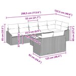 vidaXL Ensemble de canapé de jardin de 8 pièces avec coussins en rattan poly noir