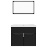 vidaXL Ensemble de meubles de salle de bain Noir Aggloméré
