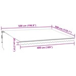 vidaXL Auvent rétractable automatique avec LED bordeaux 500x300 cm