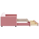 vidaXL Lit de jour avec gigogne et tiroirs rose 80x200 cm velours