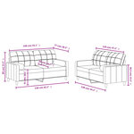 vidaXL Ensemble de canapés 2 Pièces avec coussins marron tissu