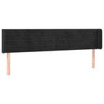 vidaXL Tête de lit avec oreilles Noir 183x16x78/88 cm Velours
