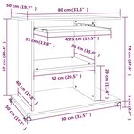 vidaXL Bureau d'ordinateur Chêne fumé 80x50x75 cm Bois d'ingénierie