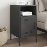 vidaXL Table de chevet noir 36x39x68 cm acier laminé à froid