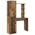vidaXL Bureau rangement vieux bois reconstitué