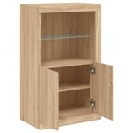 vidaXL Armoire latérale avec lumières LED chêne sonoma