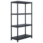 vidaXL Étagères de rangement 2 Pièces Noir 60x30x138 cm Plastique