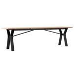 vidaXL Table basse cadre en Y 160x40x45 cm bois de pin massif et fonte