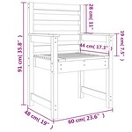 vidaXL Chaises de jardin lot de 2 60x48x91 cm bois massif de douglas