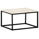 vidaXL Table basse Blanc 60x60x35 cm Pierre véritable texture marbre