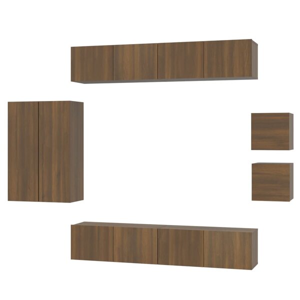 vidaXL Ensemble de meubles TV 8 Pièces Chêne marron Bois d'ingénierie