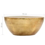 vidaXL Table basse Aluminium martelé 70 x 30 cm Laiton