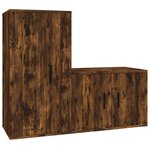 vidaXL Ensemble de meubles TV 2 Pièces Chêne fumé Bois d'ingénierie