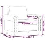 vidaXL Fauteuil Crème 60 cm Velours