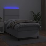vidaXL Sommier à lattes de lit avec matelas et LED Blanc 80x200 cm