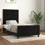vidaXL Cadre de lit sans matelas noir 100x200 cm velours