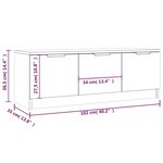 vidaXL Meuble TV Blanc 102x35x36 5 cm Bois d'ingénierie