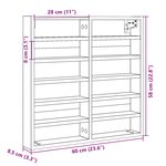 vidaXL Armoire à vitrine blanc 60x8 5x58 cm bois d'ingénierie
