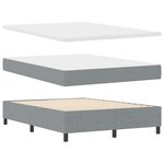 Lit à ressort vidaXL avec matelas Gris clair 160x200 cm Tissu