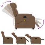 vidaXL Fauteuil inclinable de massage électrique marron tissu