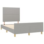 vidaXL Cadre de lit avec tête de lit gris clair 120x190 cm tissu